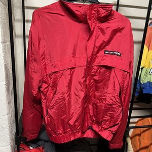 Vintage 90s Tommy Hilfiger Athletics Nylon Windbreaker Jacket Sz XXL Outdoor Red